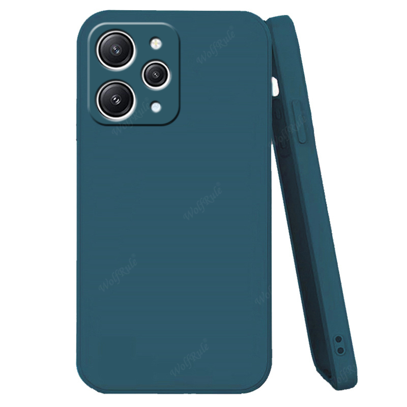 For Xiaomi Redmi 12 Case Cover Redmi 12 Capas Liquid Silicone Shockproof Back Bumper TPU Soft Case Redmi 9T 10 10C 12C 12 Fundas: TPU / Blue