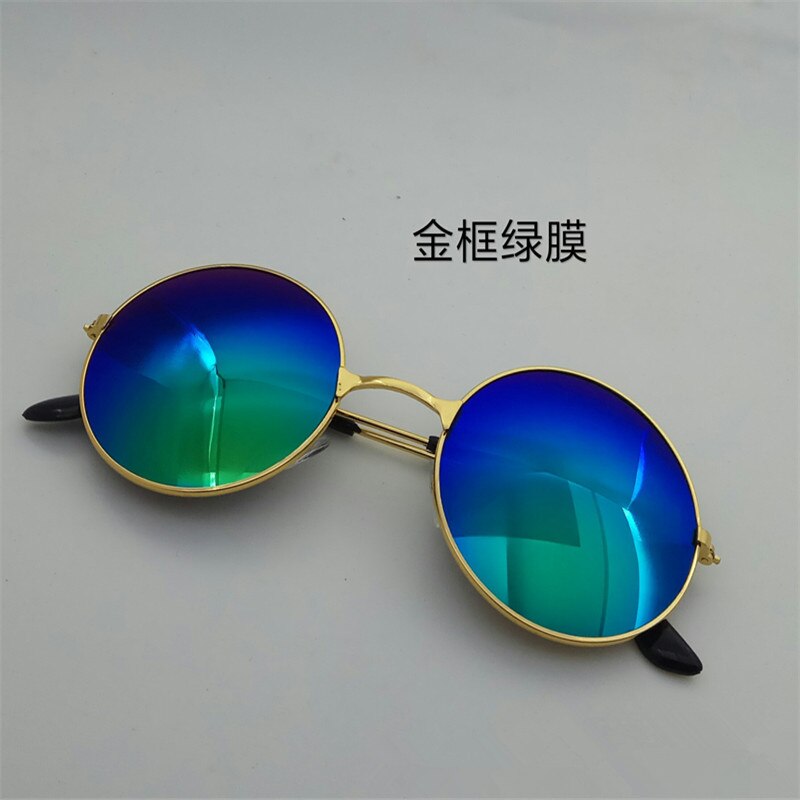 Vrouwen Lens Stijl Mannen Zonnebril Fietsen Punk Eyewear Gafas Frame Retro Zonnebril Ronde Kleurrijke Zonnebril Rijden Metalen Retro P: C