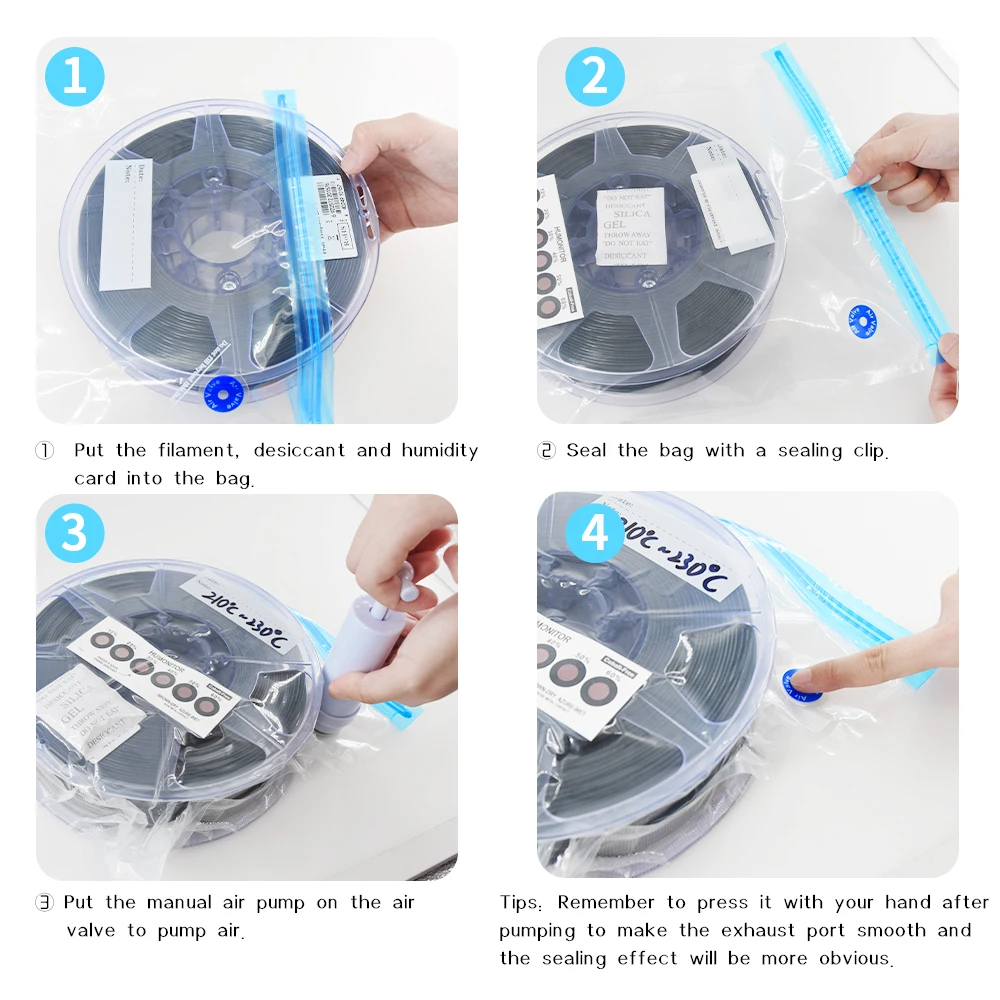 1-30 sacs de stockage de Filament sac sous vide imprimante 3D PLA/ABS/TPU sèche-Filament sécurité résistant à l'humidité pour les pièces d'imprimante 3D