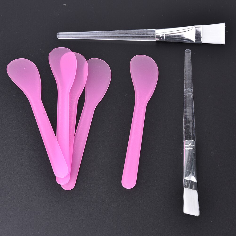 Diy 5 stuks cosmetische masker lepel spatels met 2 stuks gezichtsverzorging masker ventilator borstels applicator masker gezichtsverzorging gereedschap set
