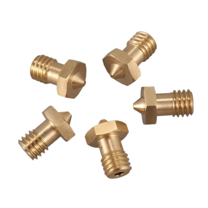 0.4Mm Volledig Metalen J-Head Print Nozzle Gewijd Messing Mondstuk, geschikt Voor 1.75Mm Verbruiksgoederen 3D Printer Nozzle (5 Pack): Default Title