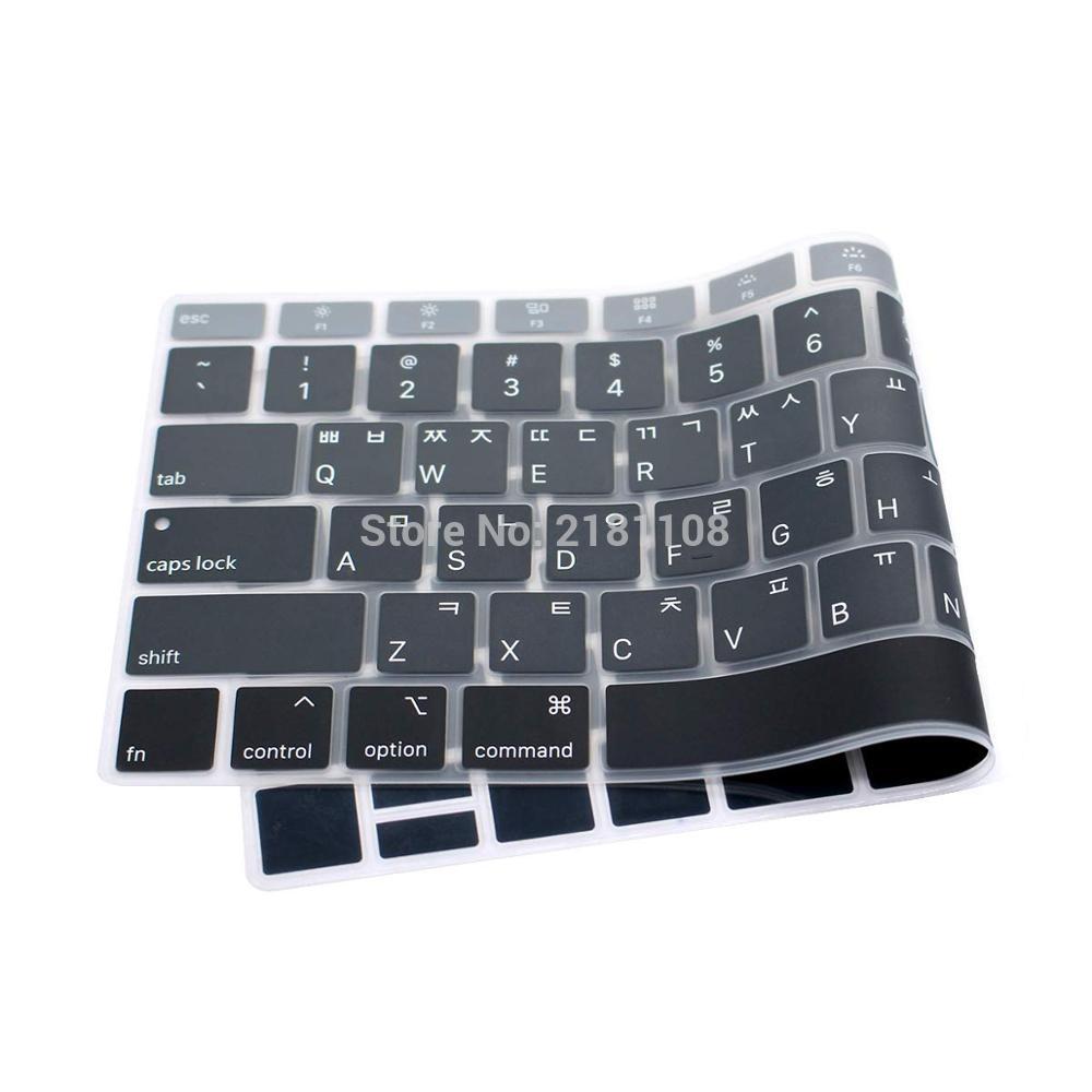 Koreansk sprog silikone tastatur cover hud til macbook nyeste air 13 tommer release  a1932 med nethinde display os layout