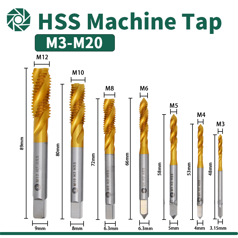 Máquina SIQICNC, rosca de tornillo, enchufe métrico, grifos de tornillo, juego de M3-M12, juego de taladro de rosca M3 M4 M5 M6 M8 M10 M12, grifo de máquina