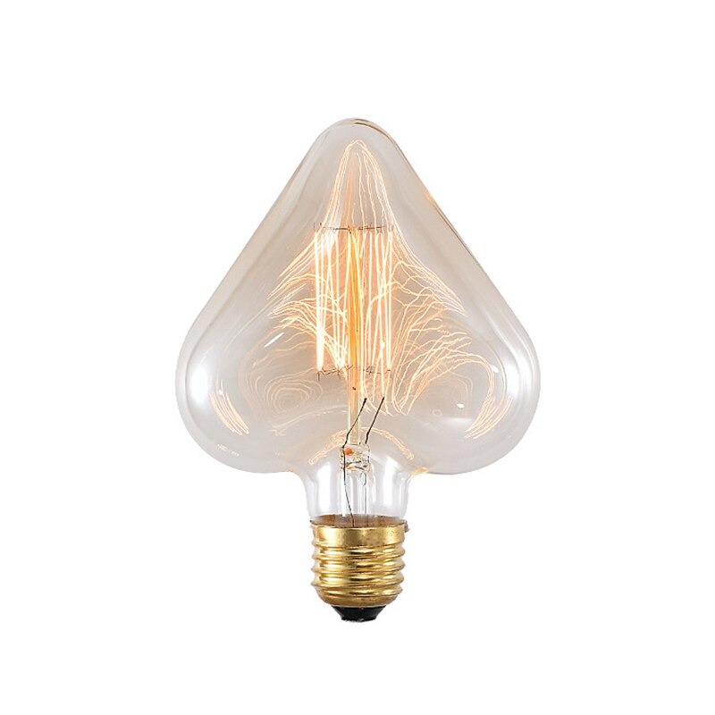 4Pcs Hart Vorm Stijl Mooie Edison Lamp Glas Cover Decoratie Traditionele Lamp E27 Base