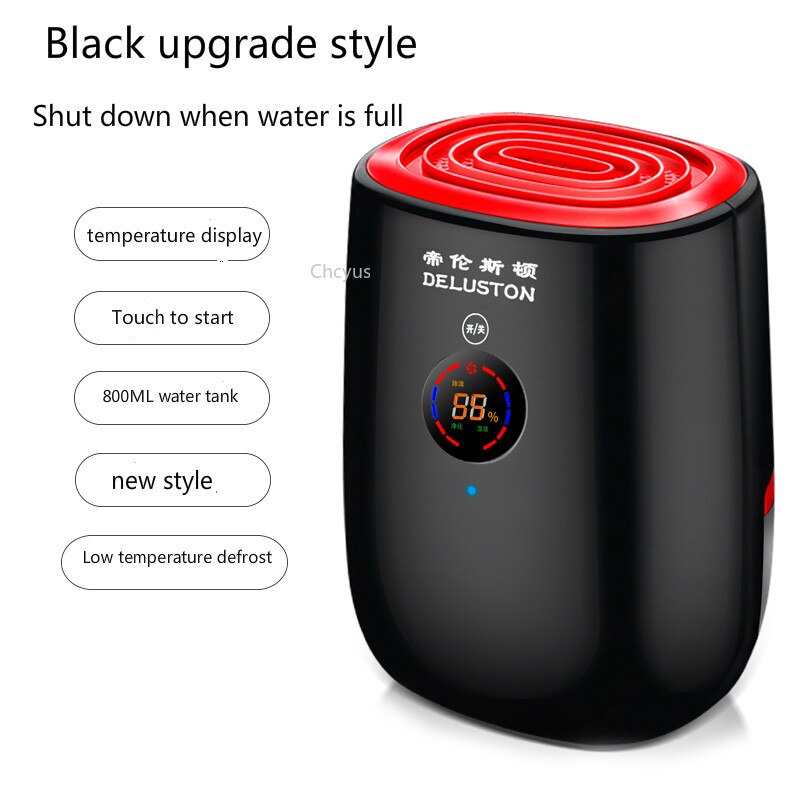Electric mini air dehumidifier 800ml portable LED discplay air purifier machine automatic power-off defrost for home 100-240V EU