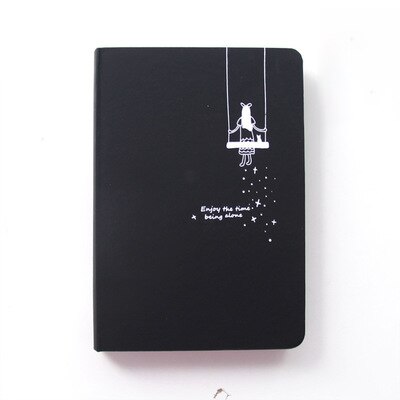 Tout noir bloc-notes papier blanc Page intérieure cahier 96 feuilles 32k 128*186mm Album étoilé fille Style carnet de croquis papeterie