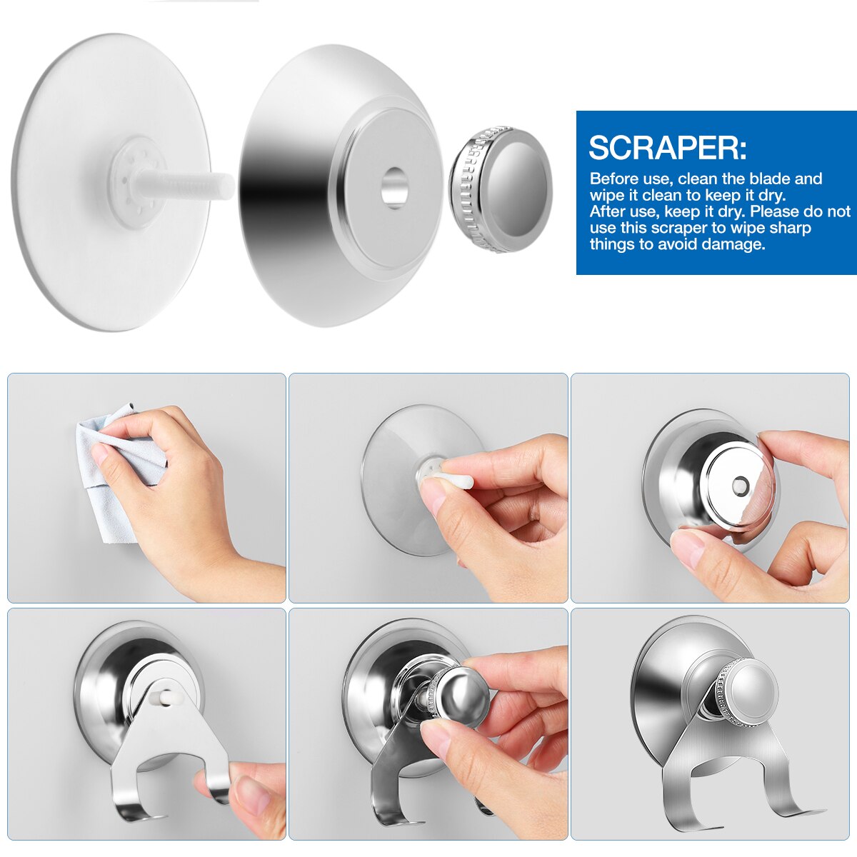 Stainless Steel Squeegee Water Cleaner for Glass Tile Wall Shower Door Bathroom Window A30