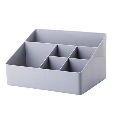 Plastic Desk Sets Desktop Storage Box For Small Objects Organizer Finishing Boxes Muti Use Home School Office Desk Set Supplies: Gray