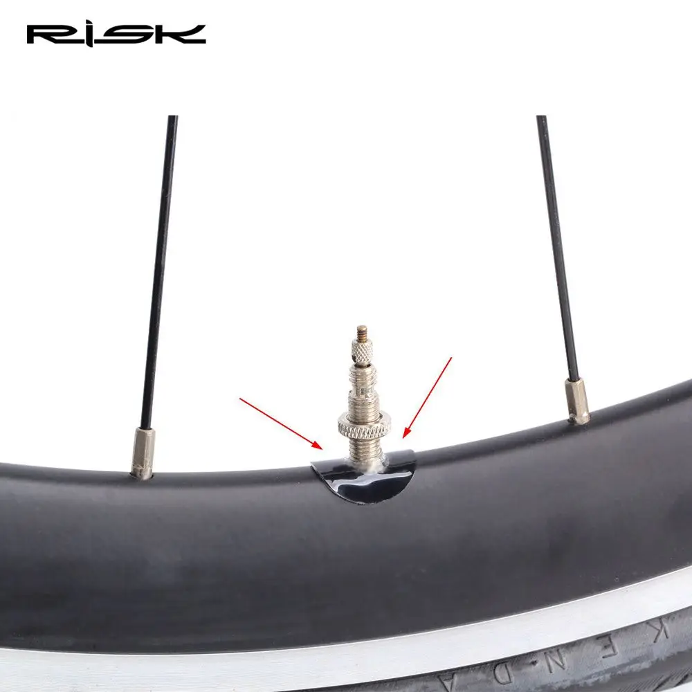 RISIKO Fahrrad Presta Ventil Aufkleber Mountain Road Bike Schlauch Reifen Dichtung Felge Schutz Gas Luft Düse Kleber Pad