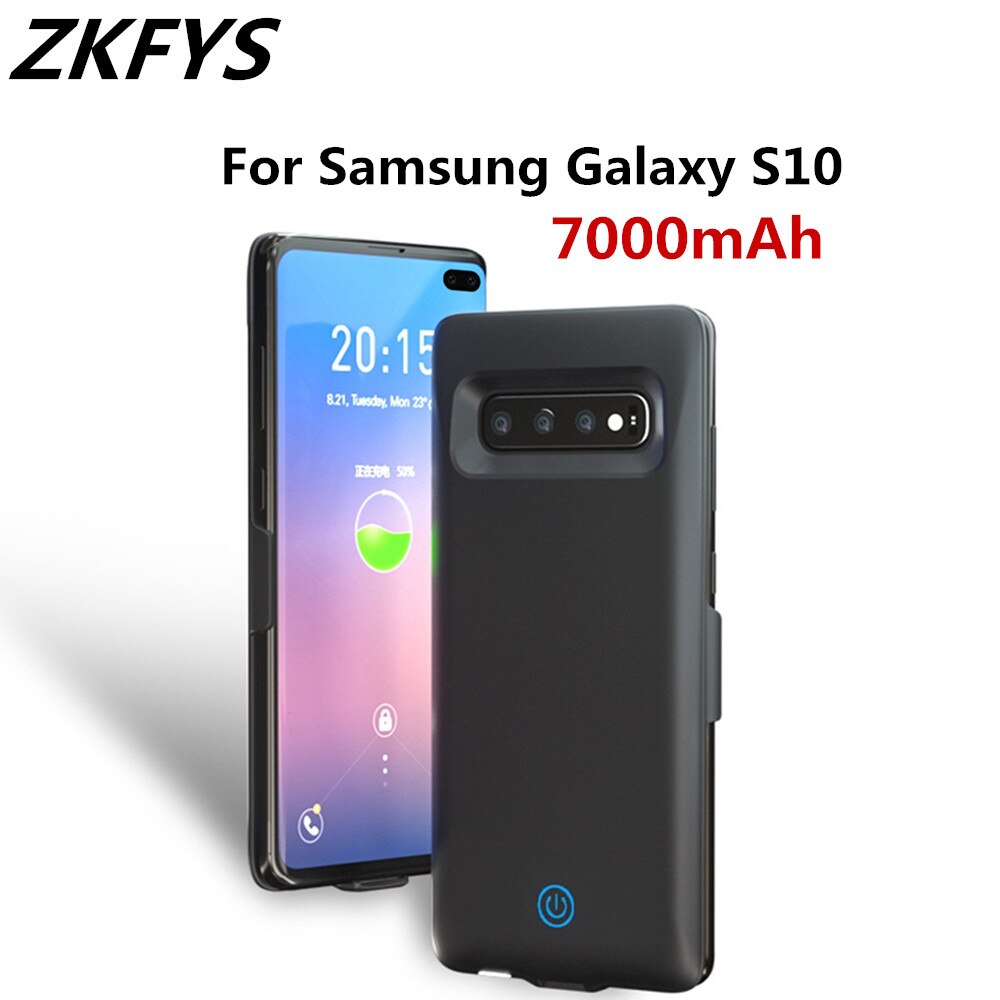 Zkfys Slanke Batterij Charger Cases Voor Samsung Galaxy S10 Power Bank Case 7000Mah Extenal Opladen Batterij Cover Powerbank Case