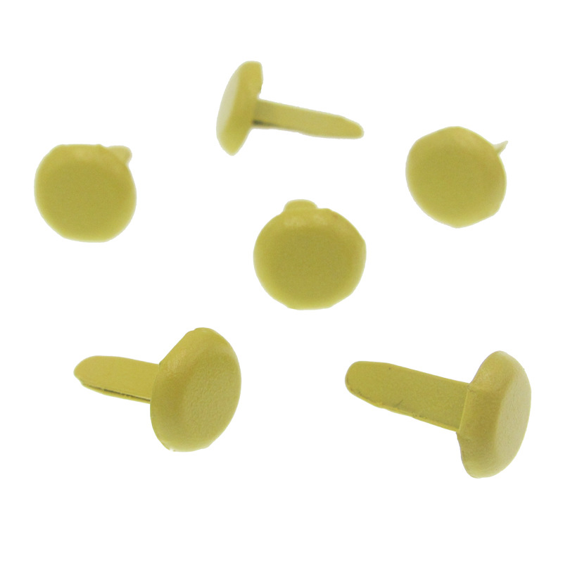 100 st 5.5 x 11mm runda metallbrickor scrapbooking tillbehör hantverk utsmyckningar fäste för skor dekoration: Gul 100 st