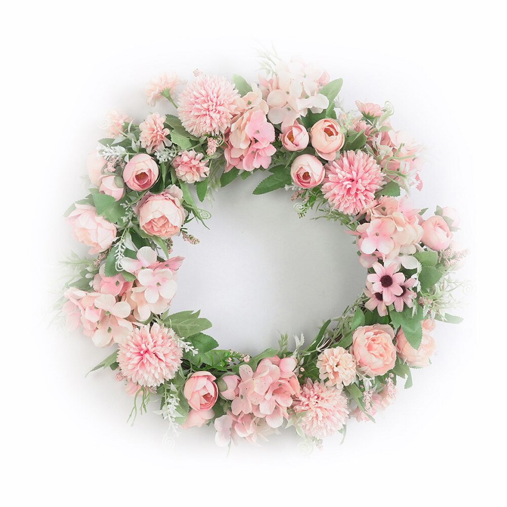 Konstgjord blomsterkrans dörr krans gör det själv bröllopsfest hängande hem vägg trädgård dekor