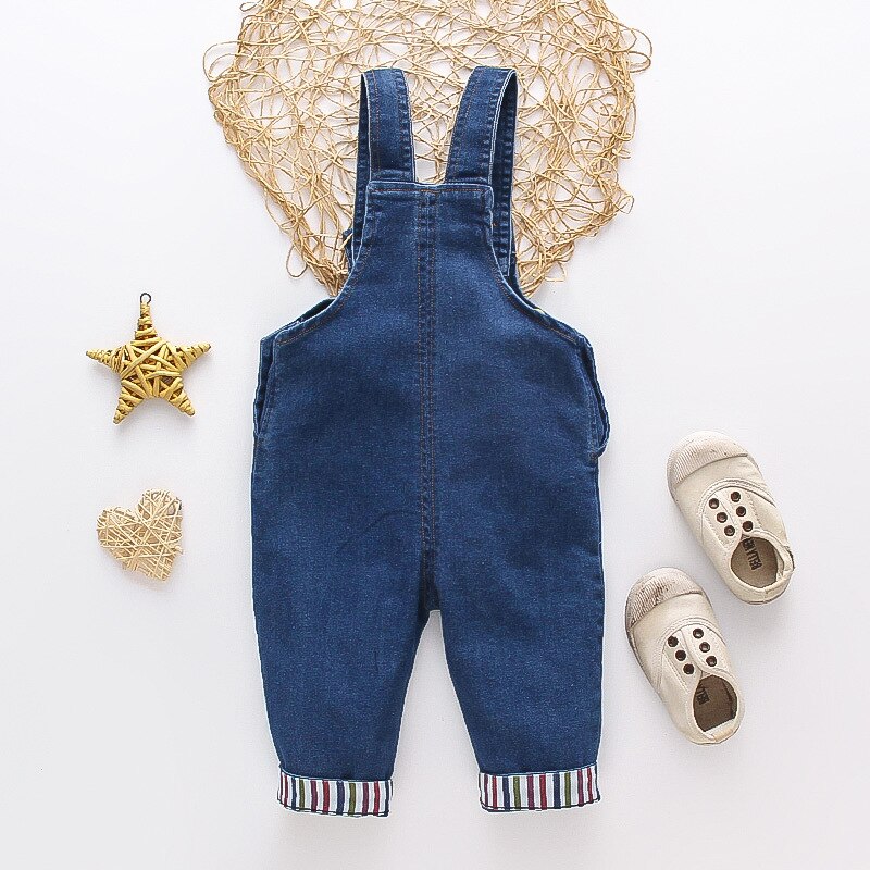 Diimuu Baby Kinderen Jongens Kleding Rompertjes Peuter Kids Overalls Denim Broek Mode Jumpsuits Lange Mouwen Cartoon Broek