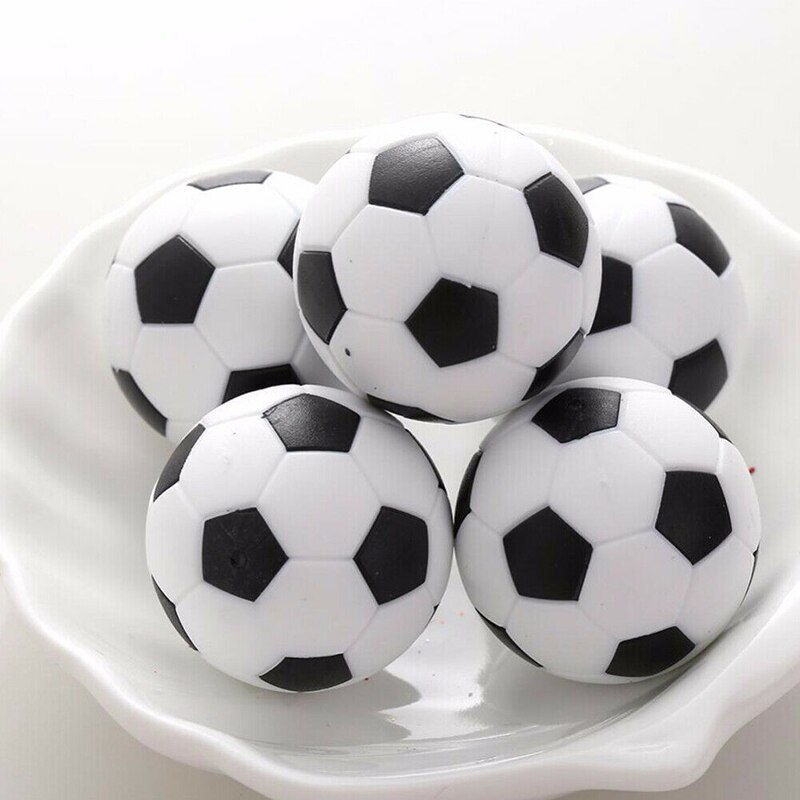 6 Pcs Mini Footballs Plastic Ball Table Top Soccer Game Replacement Black White LBV