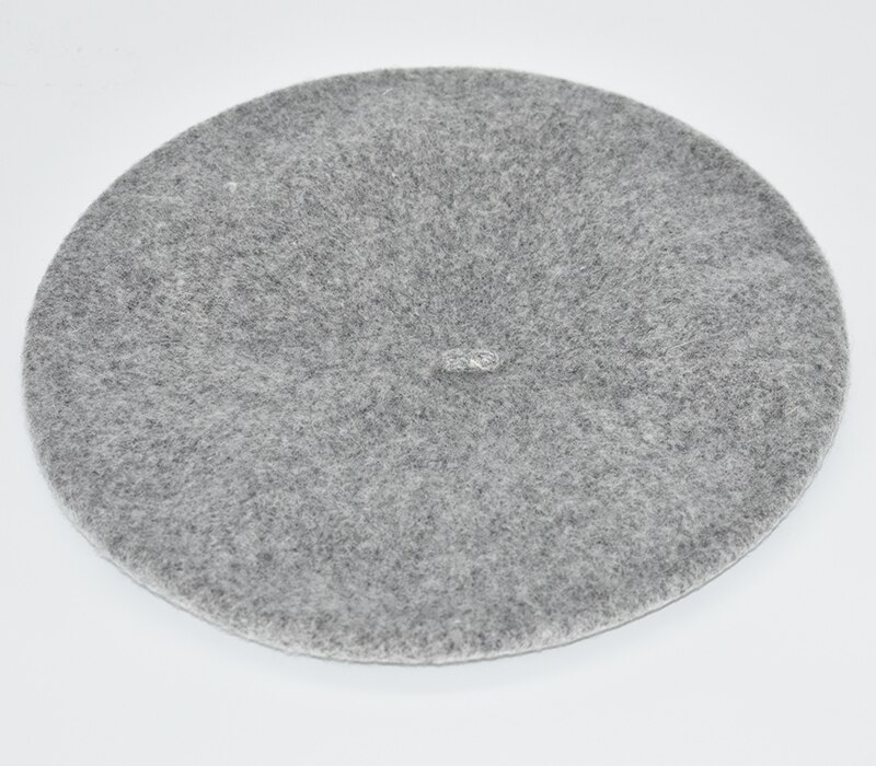 DOUBCHOW Women's Light Weight Artist French Style Beret Hats Teenage Girls Wool Blending Solid Color Pink Purple Baret Flat Hat: Light Melange Grey