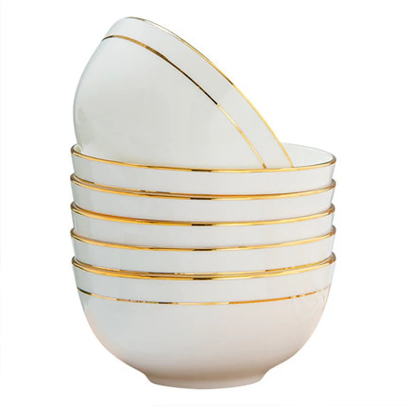 Phnom penh riisi kulho setti koti kiinalainen keittiö keitto nuudeli riisi kulho yksinkertainen luuposliini astiasto terveys &amp; turvallinen salaattikulho