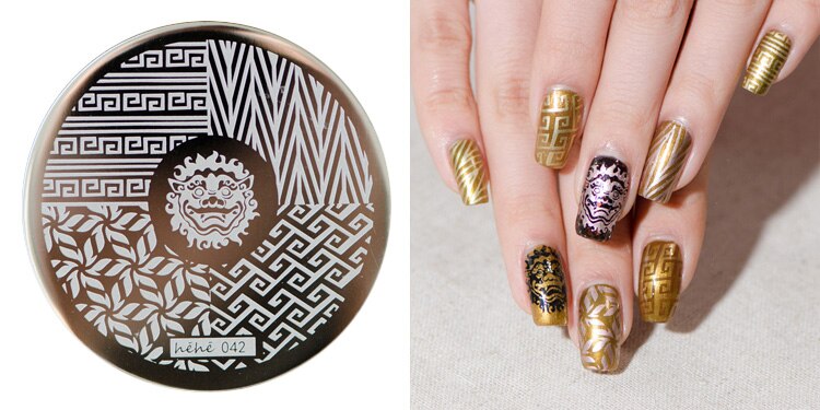 1 PCS Lotus/Lion/Animal Nail Art Stamping Plates Stamp Templates Easy Pick Up Image Transfer Gel Polish Manicure DIY: 42