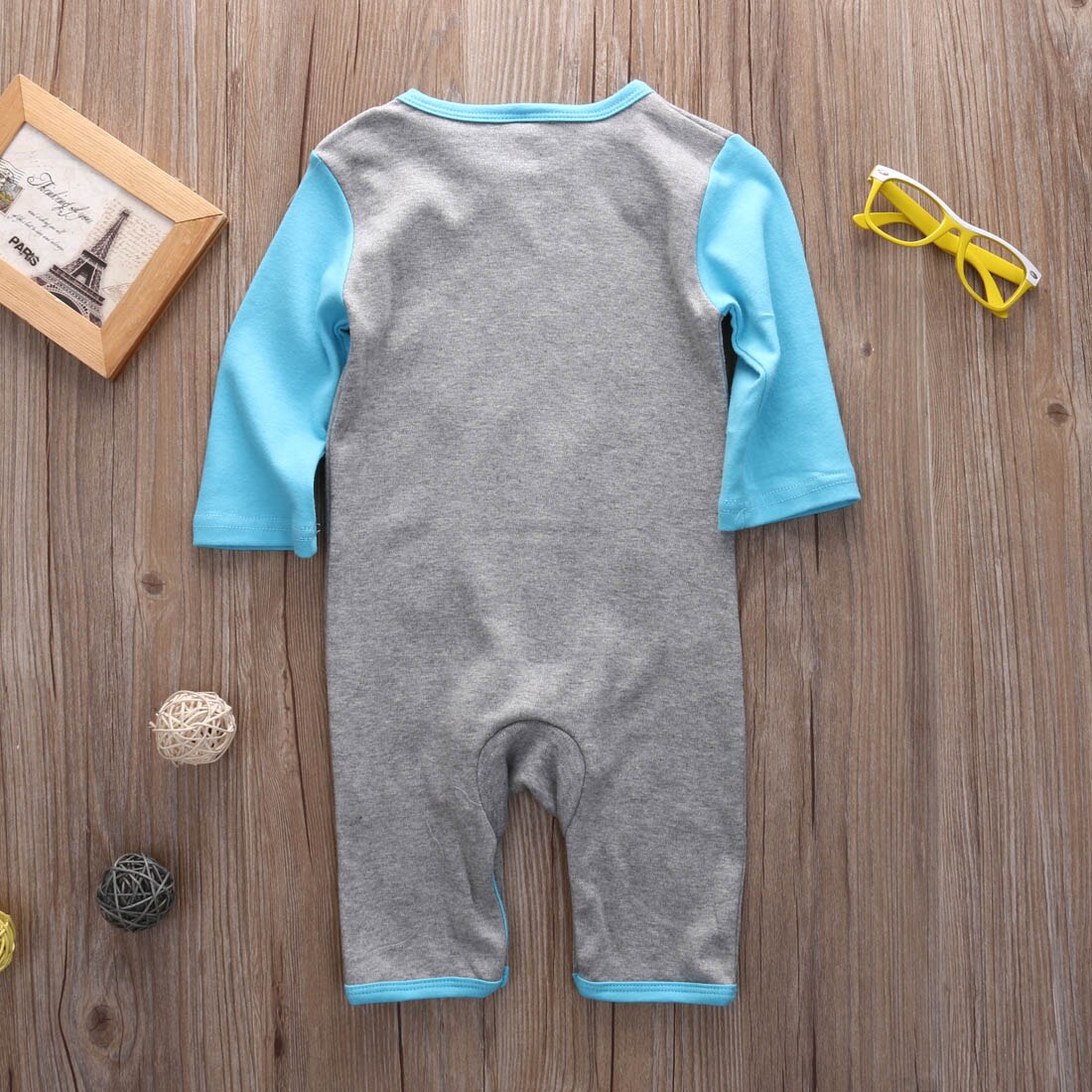 Long Sleeve Elephant Print Romper For Baby Boy Jumpsuit Buttons Up Autumn Winter
