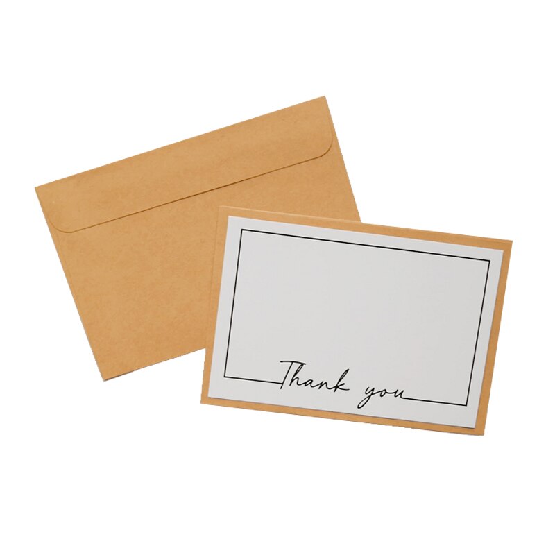 5set DIY handwritten Blank greeting Paper Cards Birthday Greeting Card with envelope wedding invitations: thank you 4