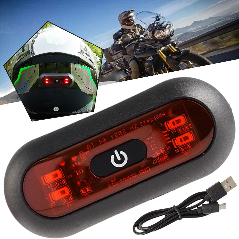 Motor Helmet Light Bike Taillight Motorcycle Bicycle Helmet Safety Signal Warning Rear Lamp Waterproof LED Light Accessories