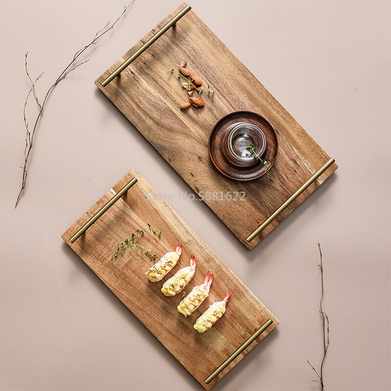 Wooden Plate Rectangle Japanese-style Cake Dessert Pastry Exhibition Hall Display Tray Fruit Tray Restaurant Sushi Plate