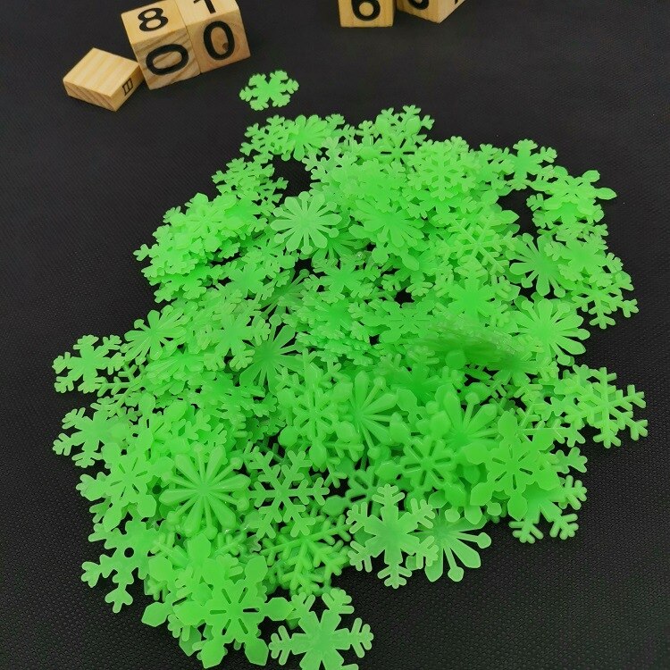 50 stücke leuchtend Treppen Aufkleber GlüHenne in Der Dunklen Nacht Sicherheit Anzeige Fluoreszierende Schneeflocke Zauberstab Aufkleber Aufkleber Weihnachten Heimat Dekor: Licht Grün / 150Stck 3 Packungen
