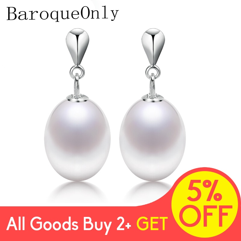 BaroqueOnly Authentieke 100% 925 Sterling Zilver Natuurlijke parel Oorbellen Voor Vrouwen Luxe Sieraden EAL