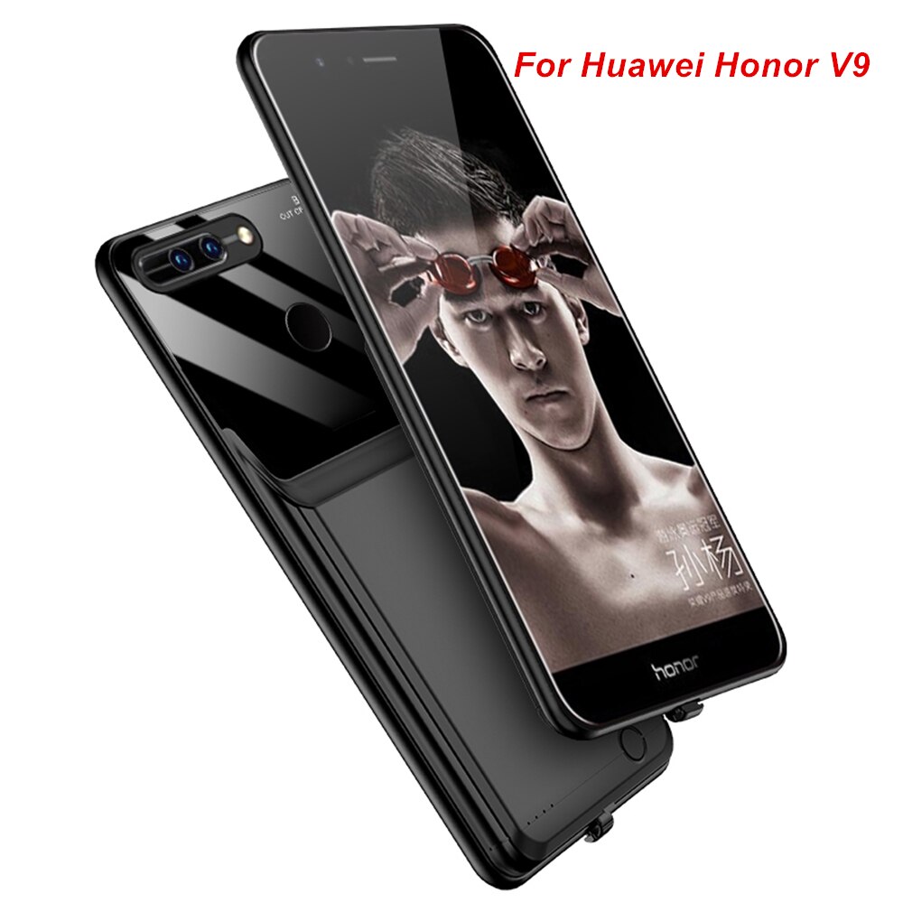 Bateria para huawei honor v8 v9 v20 aracgi, banco de energia 10000 mah para huawei honor v8 e v20 capa do carregador v20: Honor V9 Black