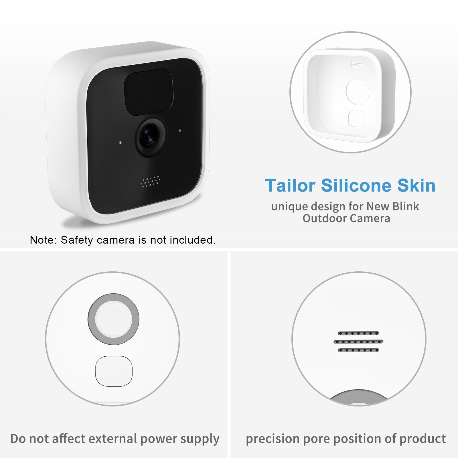 Silicone Skin Replacement for All Blink Outdoor Security Camera Silicone Case Protective Cover Weather Resistant Full