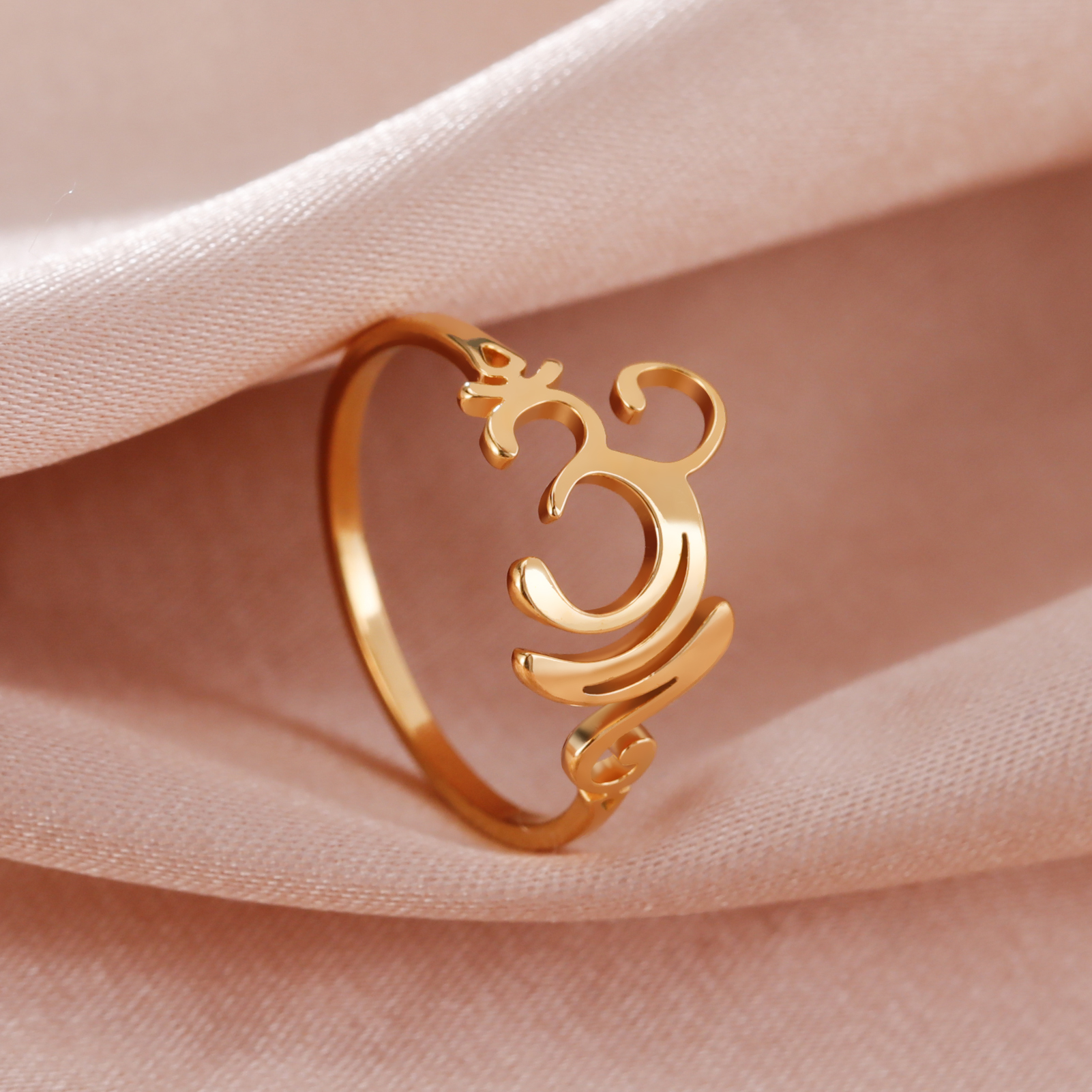 Om Aum-Anillo con símbolo de acero inoxidable, Buda, Yoga hindú, accesorios para dedos huecos, joyería de con personalidad, para mujeres y hombres