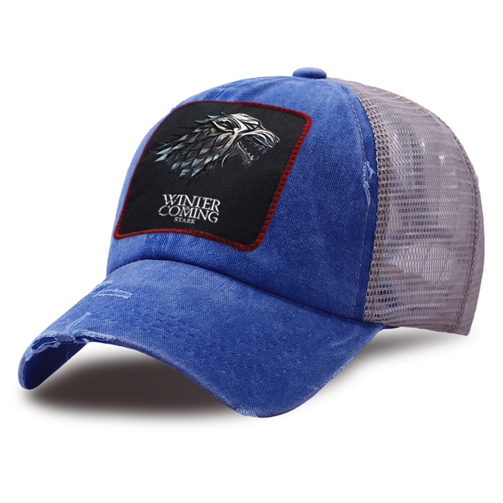 Skarp vinter kommer baseballkasket unisex afslappet baseballkasket åndbar bomuld ridesolhatte sommer udendørs snapback hat: Blå 6
