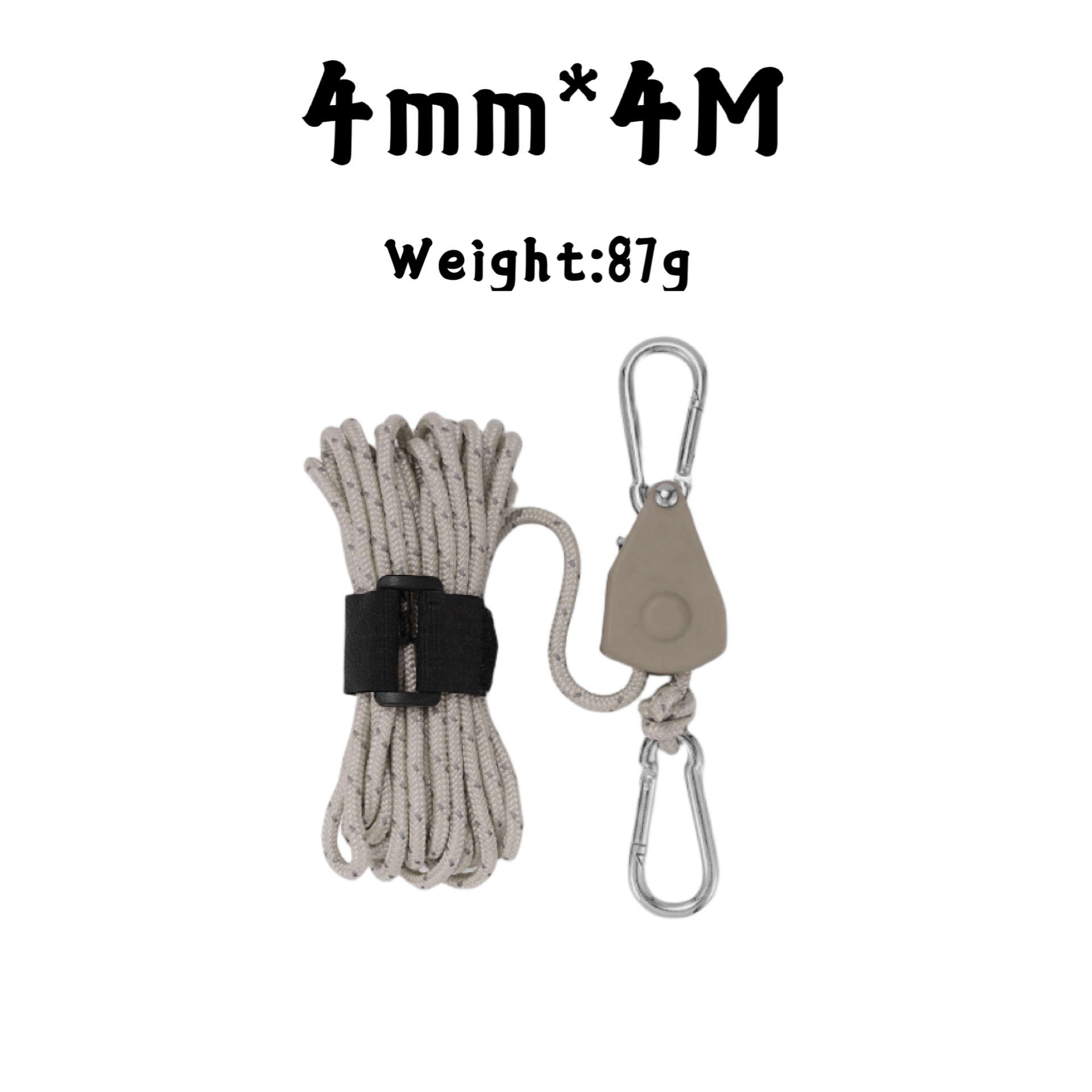 4/5M Camping Touw Tent Verstelbaar Touw Sluiting Vaste Gesp Poelie Spanner Ratelhangers Lampjes Camping Luifel Windtouw: MULTI