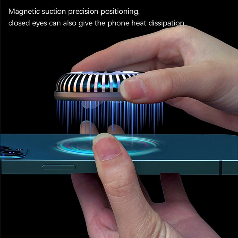 Magnetischer handy-kühler + fingerlinge für handyspiele, halbleiter-metalllüfter, kühlventilator