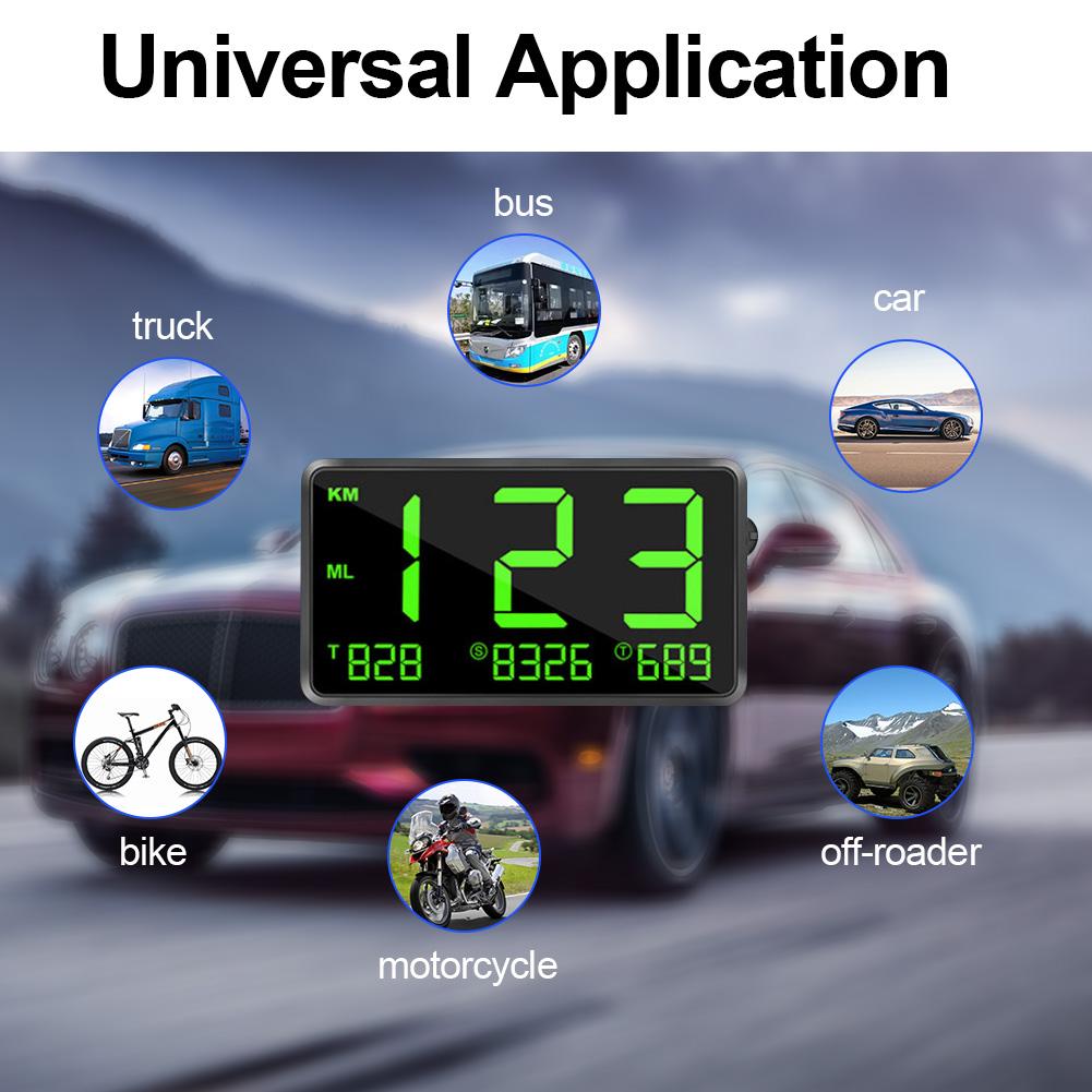 Digital HUD Head-Up Display Universal Hud Display Overspeed Warning GPS HUD Speedometer For Car Motorcycles Bicycles Car-styling