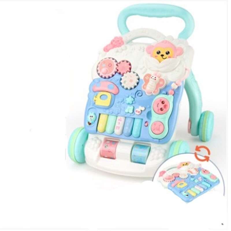 0-1 year old baby walker baby stroller anti-o leg anti rollover child walker boy and girl toys: Green