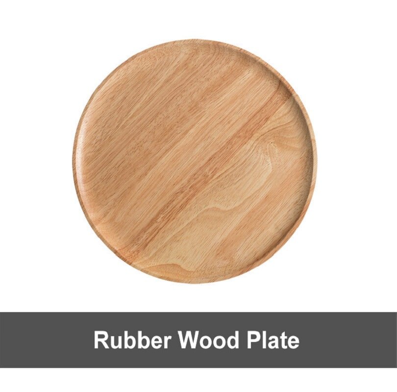 Hele Hout Lovesickness Hout Massief Houten Pan Plaat Fruit Gerechten Schotel Thee Dienblad Dessert Diner Plaat Ronde Vorm Servies Set: Robber Wood / Large