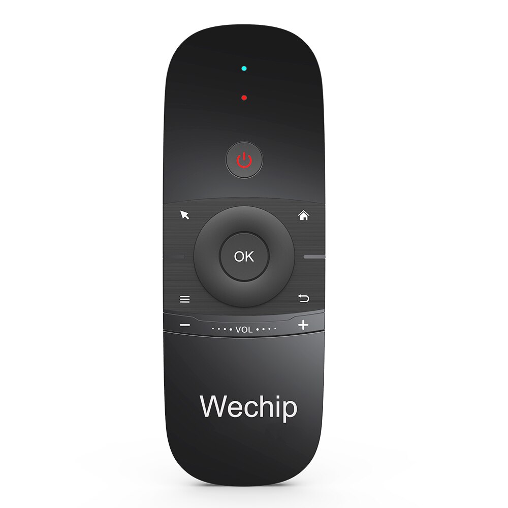 Wechip W1 2.4G Air Mouse 6-Axis Motion Draadloze Toetsenbord Afstandsbediening Infrarood Afstandsbediening Leren Voor Android Tv doos
