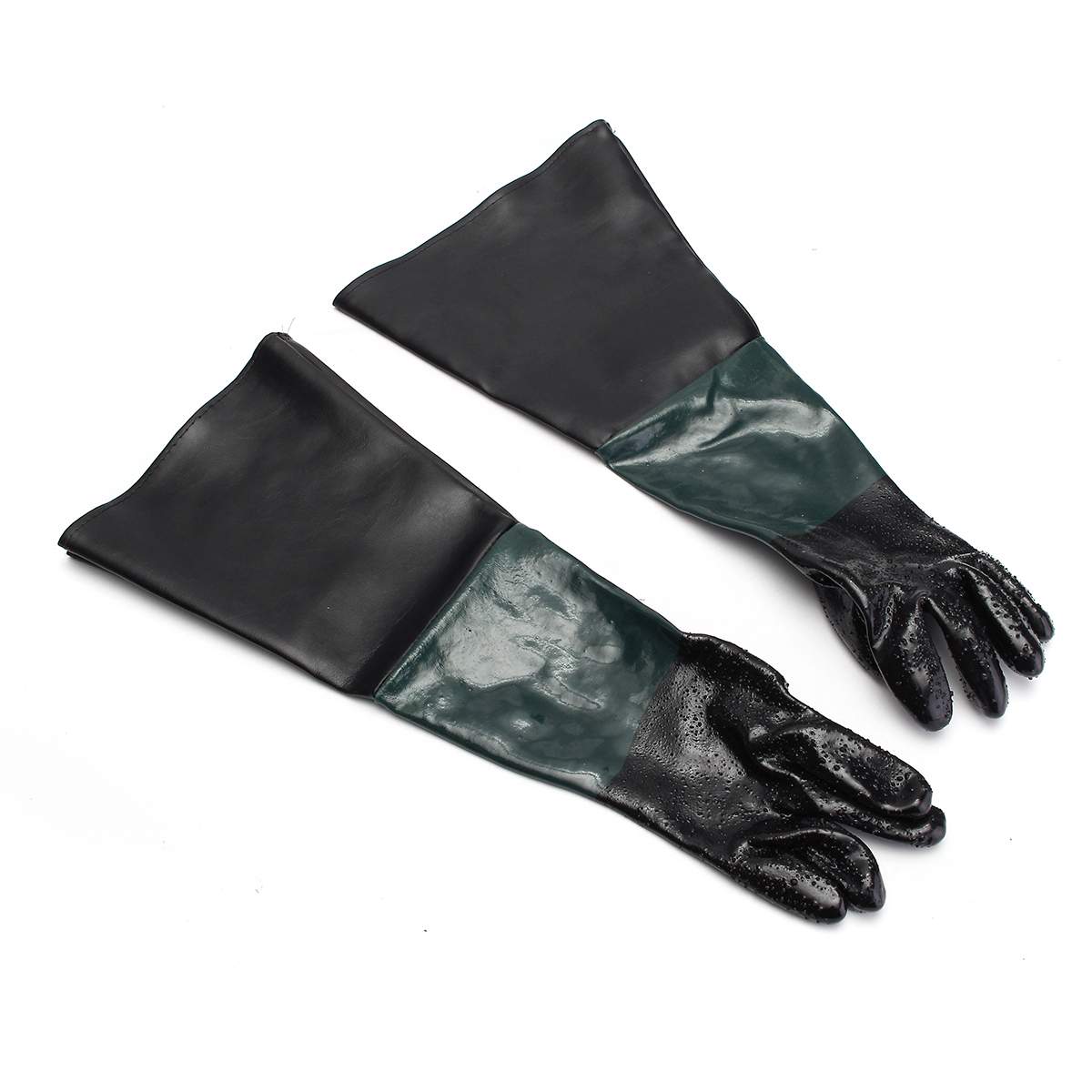 Gloves For Sandblast Cabinets Safety Glove 24''x10'' Rubber Sandblaster Sand Blast Sandblasting nitrile gloves black