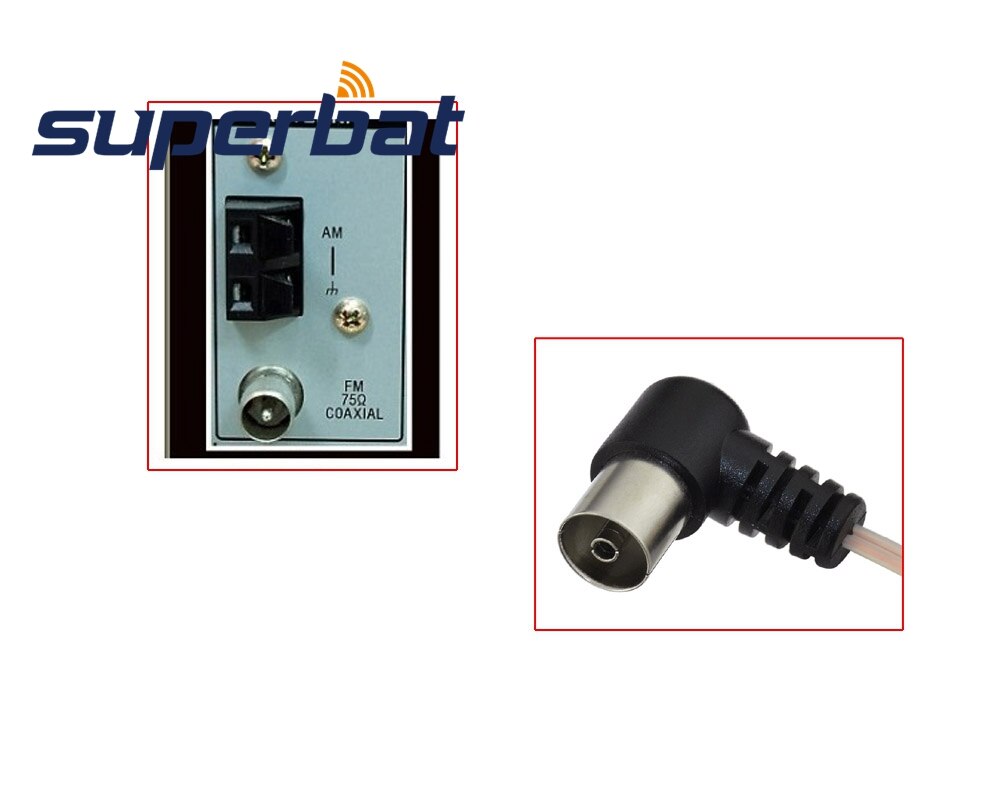Superbat Indoor FM Dipole Antenna Copper Aerial-HD Radio Female Jack Pal Connector 75 Ohm for Stereo Receiver
