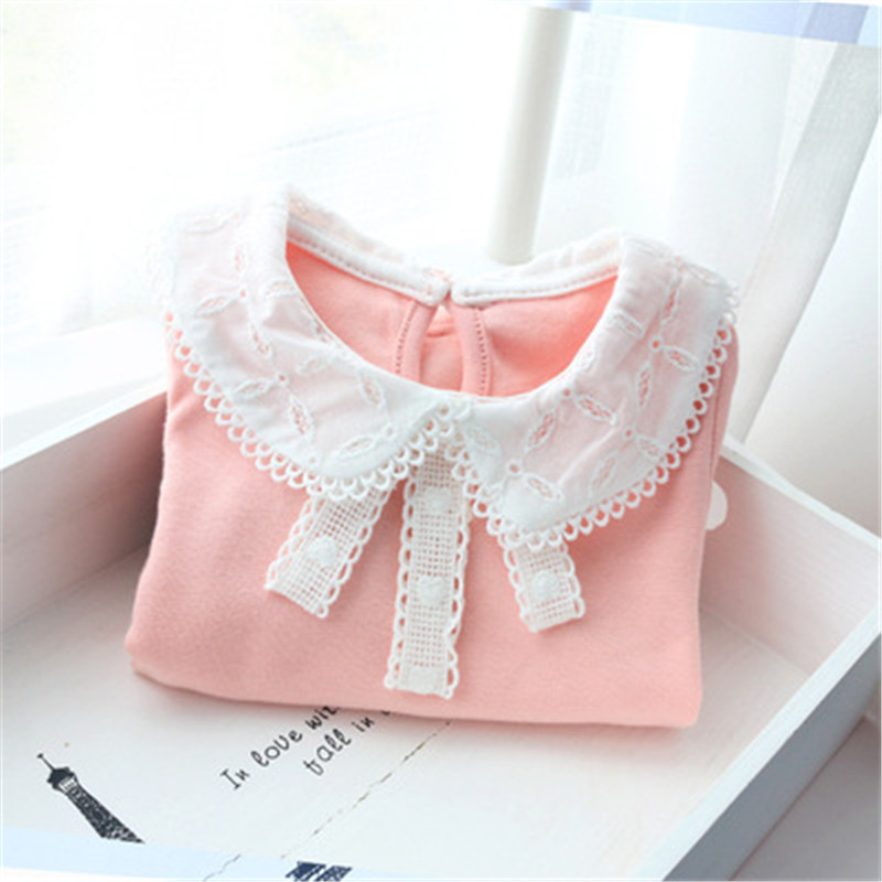 Flicka kläder höst flickor blus barn kläder skol flick blus bomull barn skjorta blusas barn kläder  aa3130: Rosa / 4t