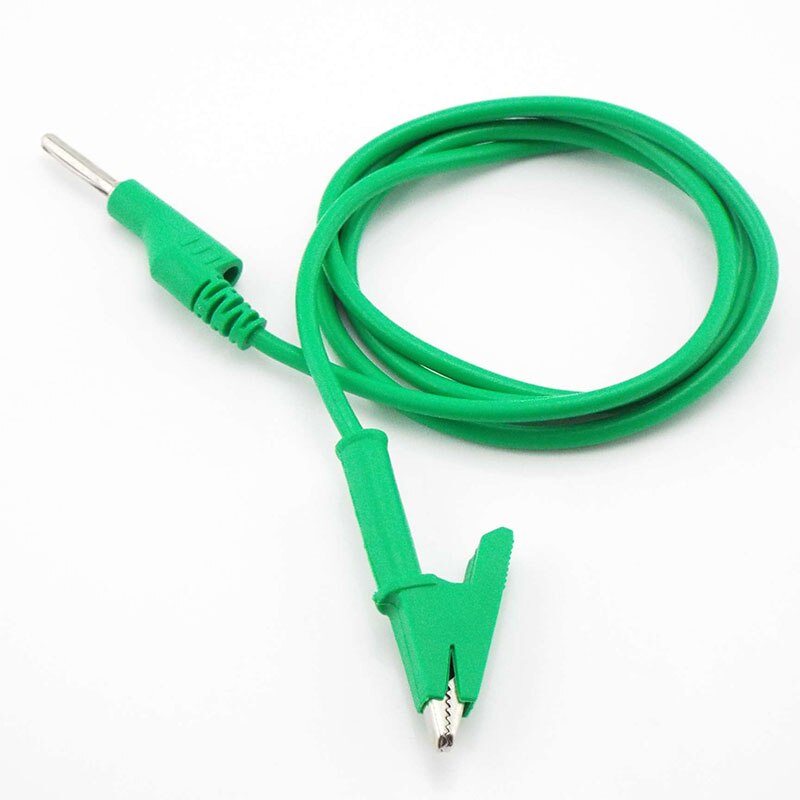 4mm Banana Plug to Alligator ClipTest lead Wire Line Double-end Electrical Voltage Crocodile 15A Multimeter DIY Connector: Green  