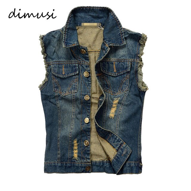 Pevsn Lente Herfst Heren Denim Jas Heren Trendy Bomber Dunne Ripped Denim Jas Mannelijke Cowboy Jeans Jassen 4XL, TA341: Vest / XL