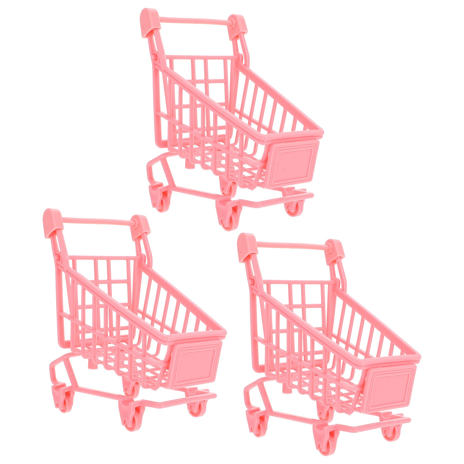 3 szt. mini koszyk dekoracyjny koszyk rekwizyty mini wózki na kółkach