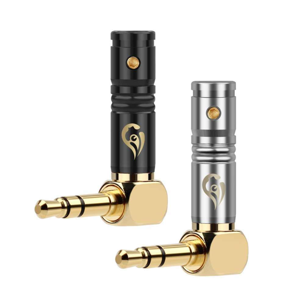 Jack 3.5Mm Koptelefoon Plug 90 Graden Haakse 3 Polen Vergulde Audio Hifi Hoofdtelefoon 4.0Mm Draad Gat solderen Lijn Connector: Mix Color / 10 package