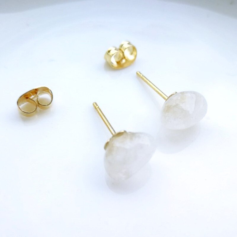 Naturlig ametyst ru sten øreringe enkle og #39 kvinders øreringe øreringe krystal blomster smykker avanceret luksus: J