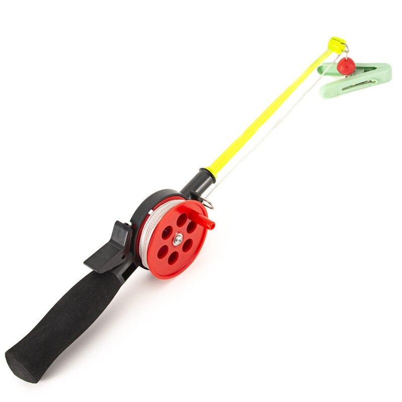 Mini Fishing Rod Portable Kids Children Ice Fishing Pole With Fishing Reel Handle 33cm Winter Tackle