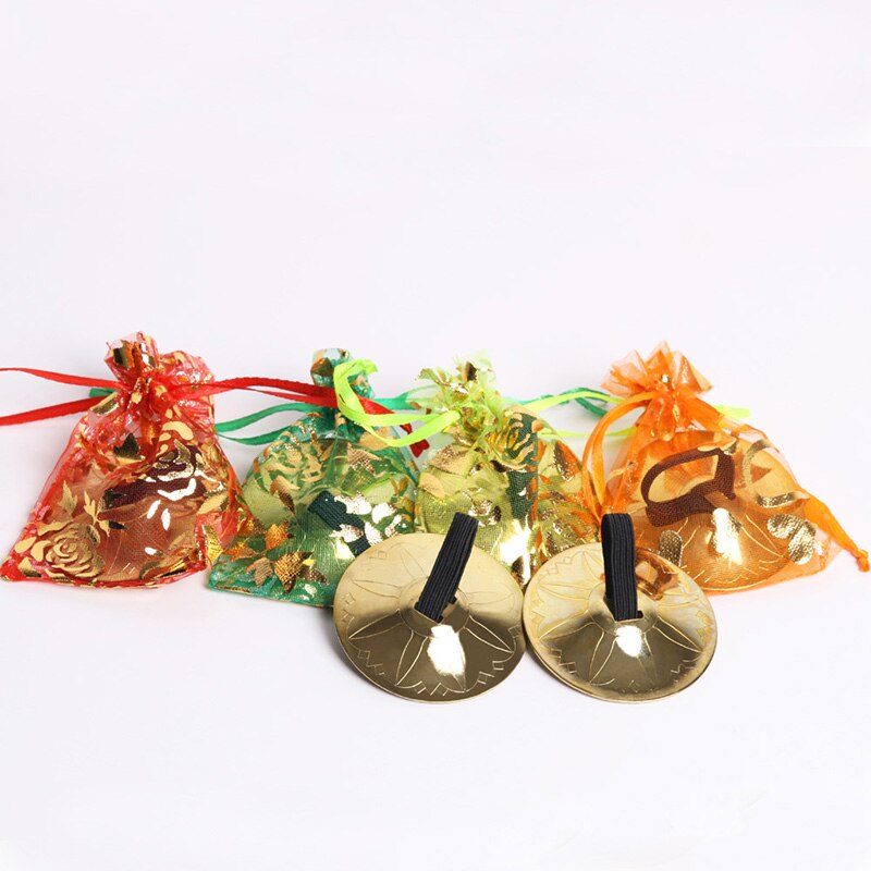 Belly Dance Props 1 Pair (2pcs) Women Belly Dance Accessories Copper Finger Cymbals Belly Dance Zills Egypt Tribal