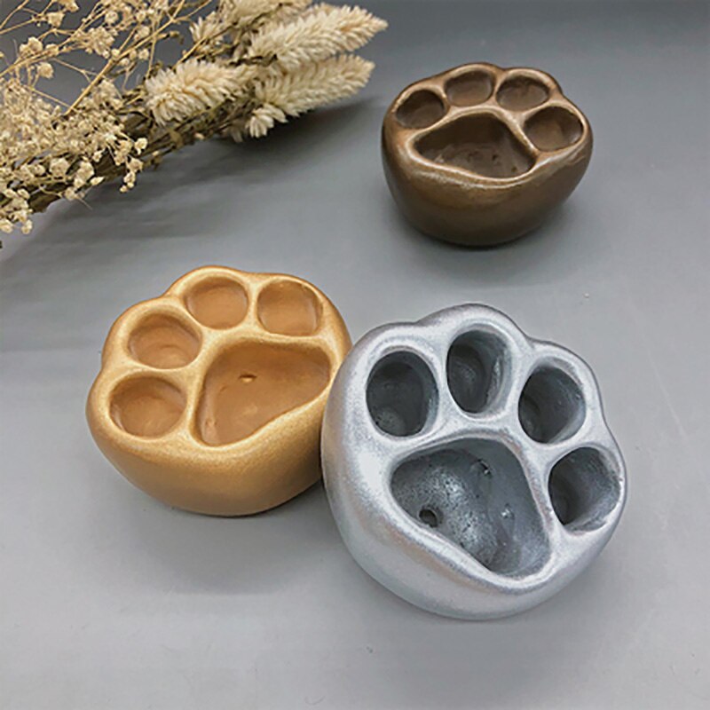 Lovely Multicolor Cat Paw Cement Flower Pot Mini Succulent Plant Container Desktop Home Ornament Garden Planter Small: C