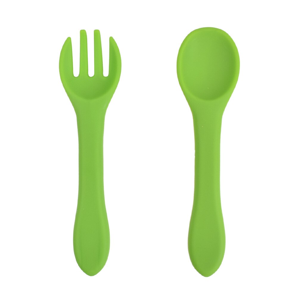 Cuchara de silicona para bebé, tenedor de silicona de grado alimenticio, vajilla de alimentación para niños de 0 a 3 años: Y7