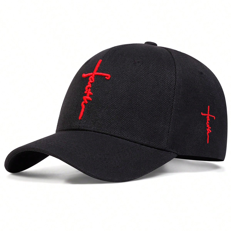 Gorras de béisbol con bordado de cruz y letras Unisex, gorras informales ajustables para exteriores, gorra deportiva con protección solar para primavera y otoño